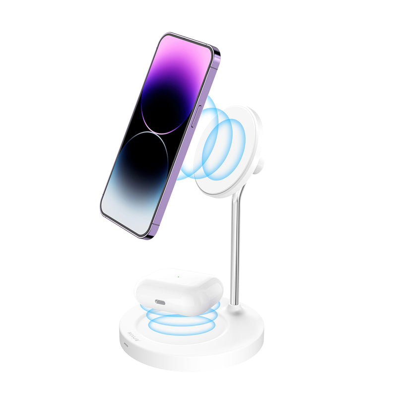 Rixus RXWC45A Wireless Charging Stand 15W Blanc