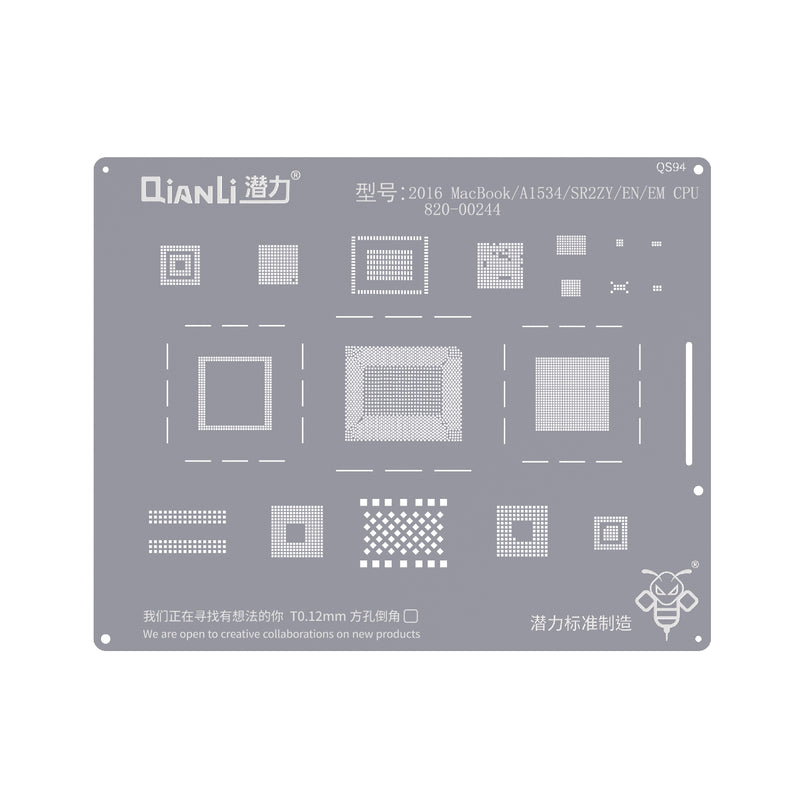 Qianli Bumblebee Stencil For 2016 MacBook / A1534 / SR2ZY / ES / EM / CPU 820-00244 (QS94)