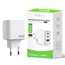 Rixus RXHC67 65W GaN Multi Port Power Adapter White