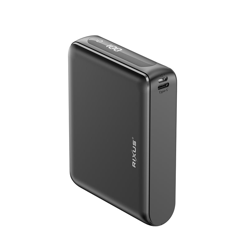 Rixus RXPB25 Compact Powerbank Digital Display 20000mAh Black