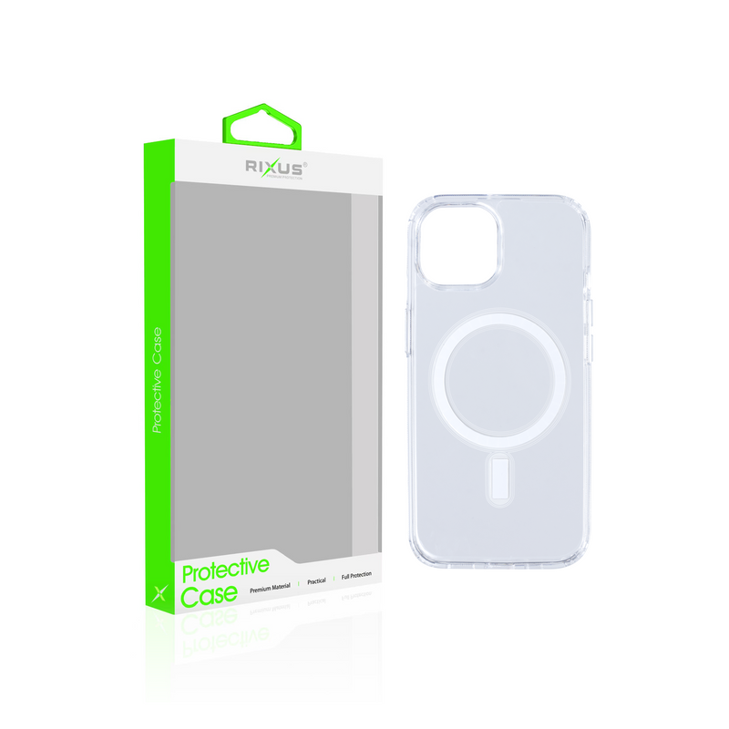 Rixus Para Funda magnética transparente iPhone 15