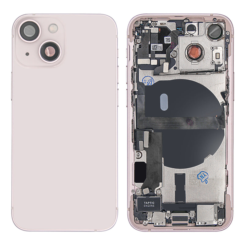 Pour iPhone 13 Mini Boîtier complet avec toutes les petites pièces Sans batterie ni appareil photo arrière Rose