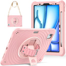 Rixus RXTC08 Anti Shock Case For iPad Air 13" (2024, 2025), iPad Pro 12.9" (2018, 2020, 2021, 2022) Cherry Blossoms Pink