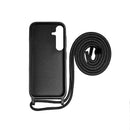 Rixus For Samsung Galaxy S24 5G S921B TPU Necklace Cord Cover Black