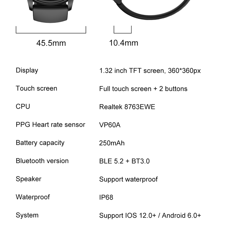 Linewear LW99 Smart Watch Black